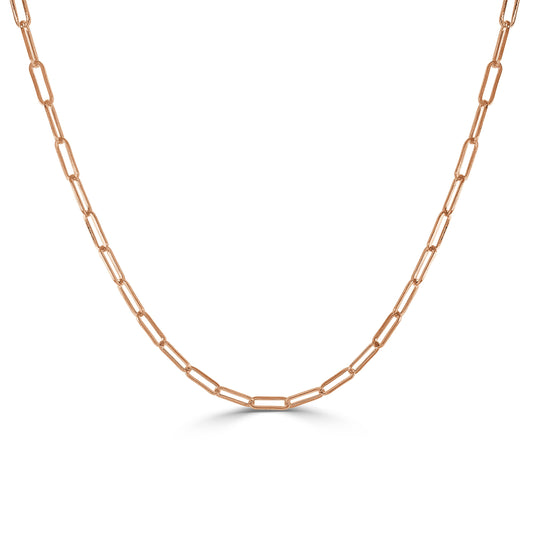 14K Italian Gold Diamond-Cut Paperclip Link 18" Necklace