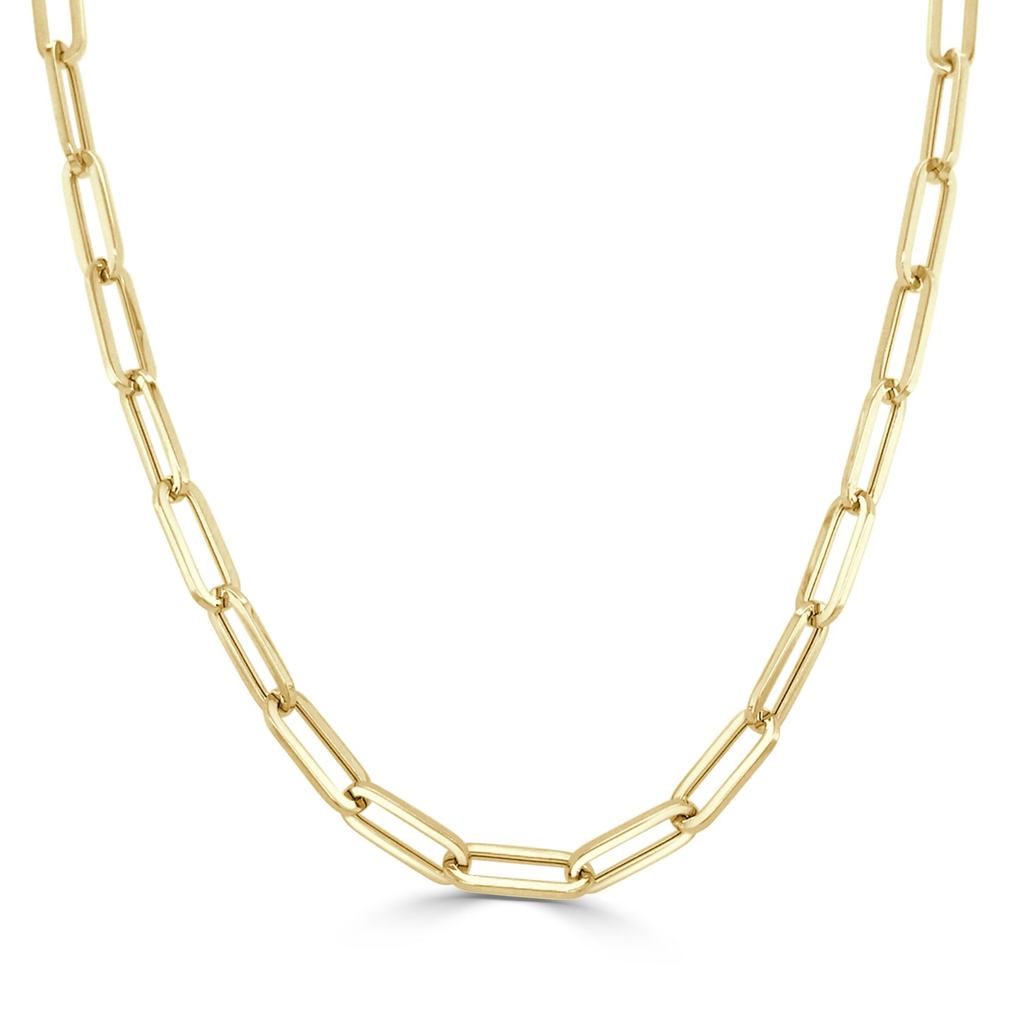 14K Italian Gold 4mm Paperclip Link Chain 18" Necklace