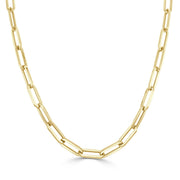 14K Italian Gold 4mm Paperclip Link Chain 18" Necklace