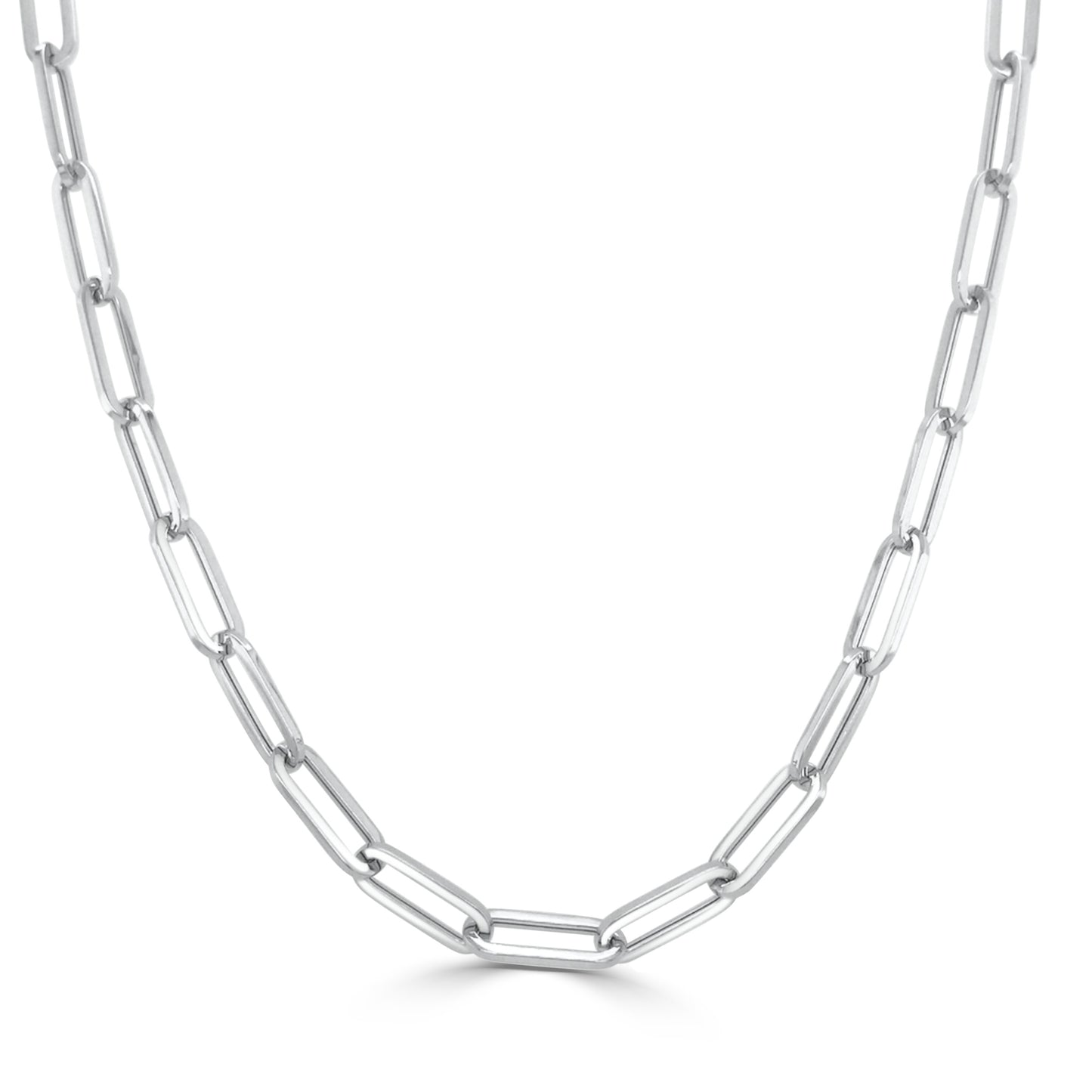 14K Italian Gold 4mm Paperclip Link Chain 18" Necklace
