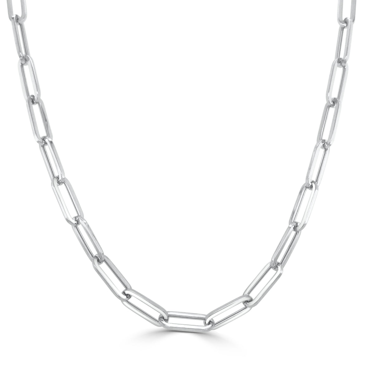 14K Italian Gold 4mm Paperclip Link Chain 18" Necklace