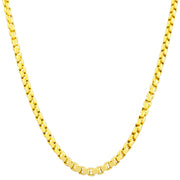 14K Italian Gold Hollow Round Box Chain 18" Necklace