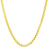 14K Italian Gold Hollow Round Box Chain 18" Necklace