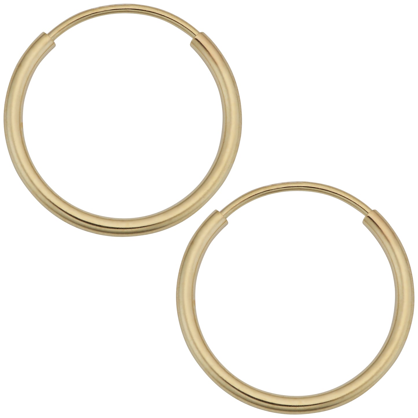 14K Italian Gold Endless Hoop Earrings