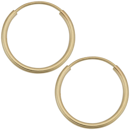 14K Italian Gold Endless Hoop Earrings