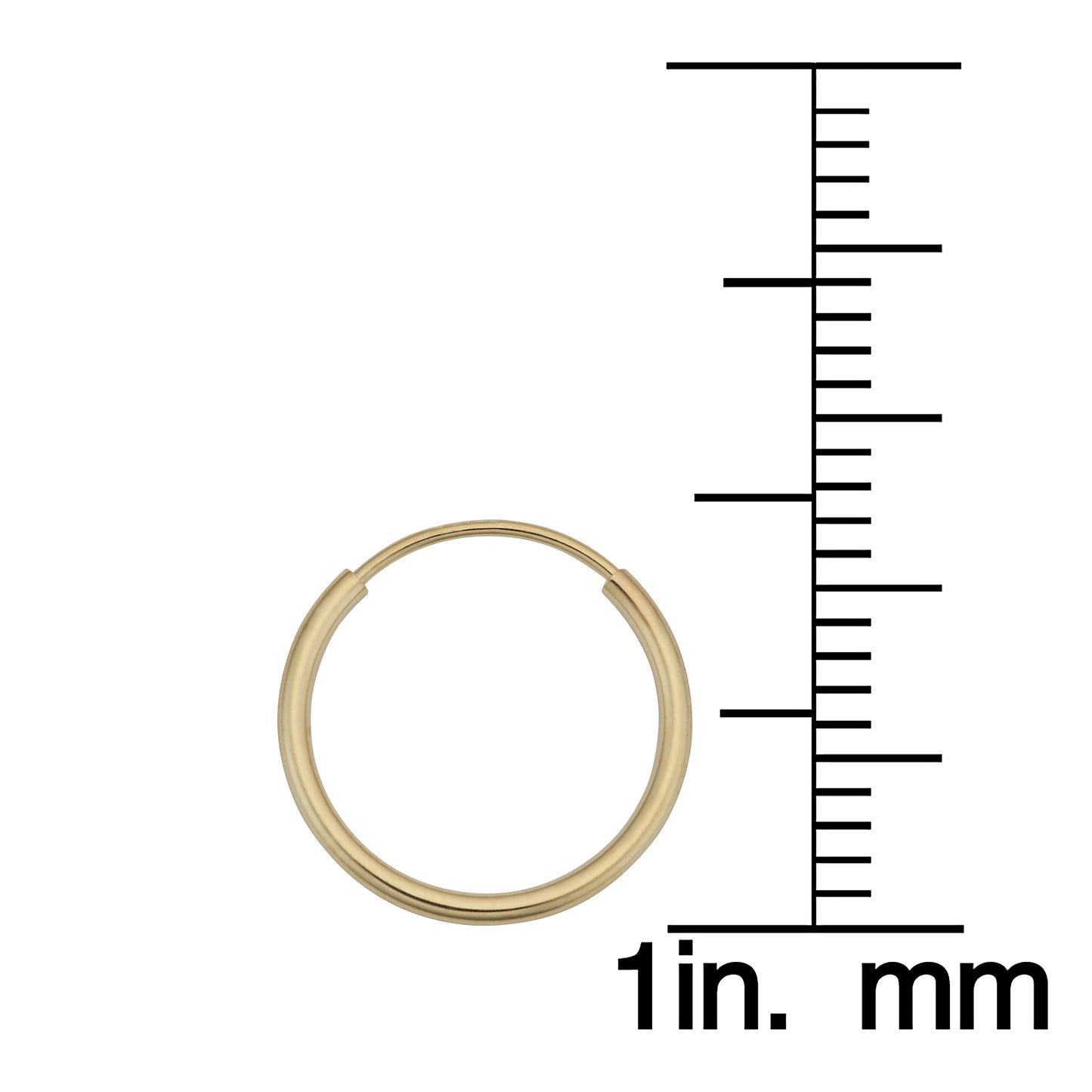 14K Italian Gold Endless Hoop Earrings