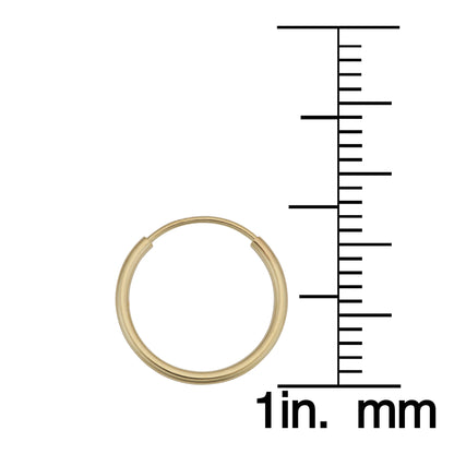 14K Italian Gold Endless Hoop Earrings