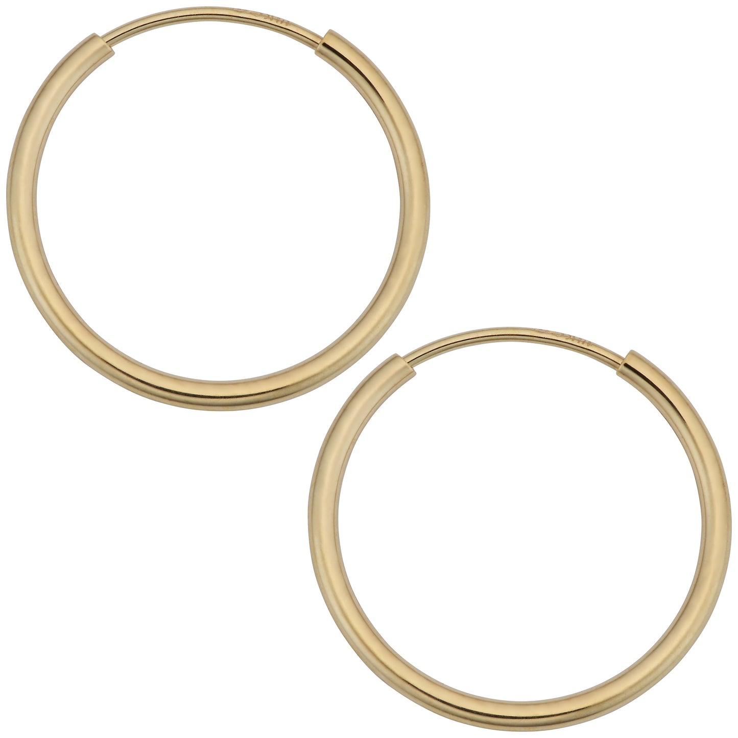 14K Italian Gold Endless Hoop Earrings