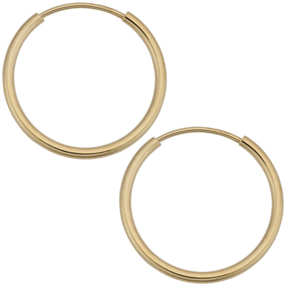 14K Italian Gold Endless Hoop Earrings