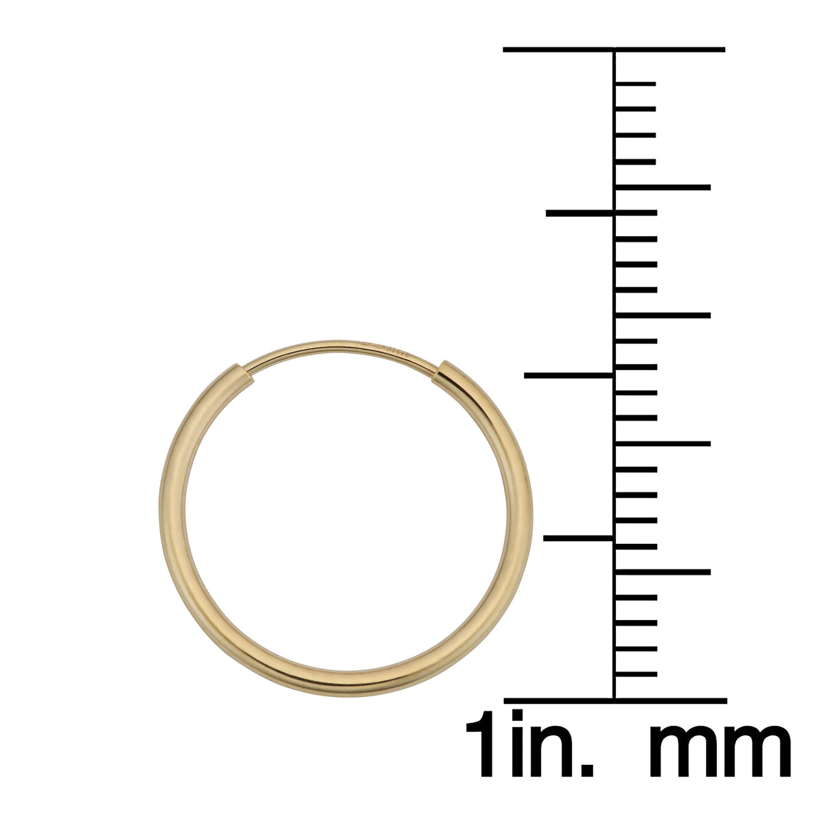 14K Italian Gold Endless Hoop Earrings
