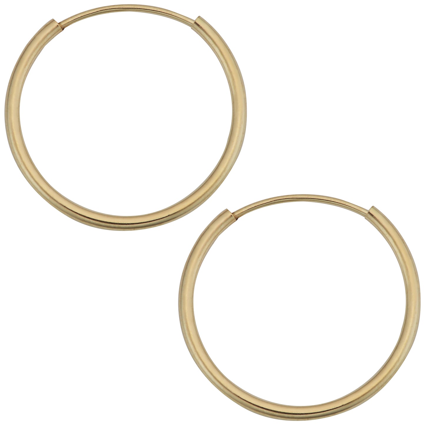14K Italian Gold Endless Hoop Earrings