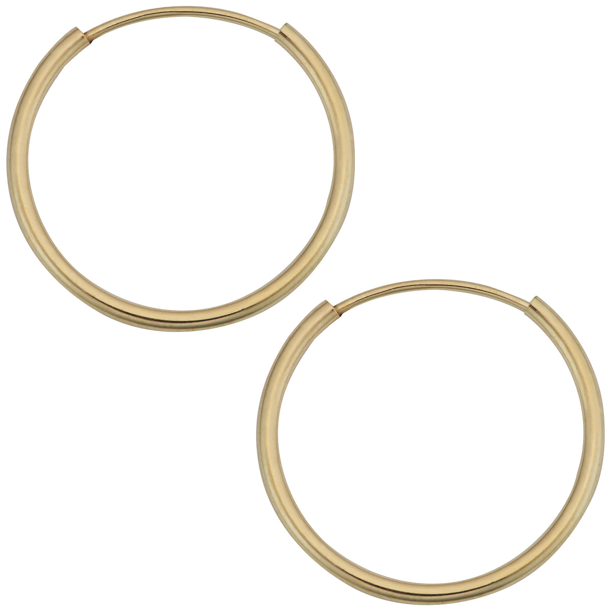 14K Italian Gold Endless Hoop Earrings