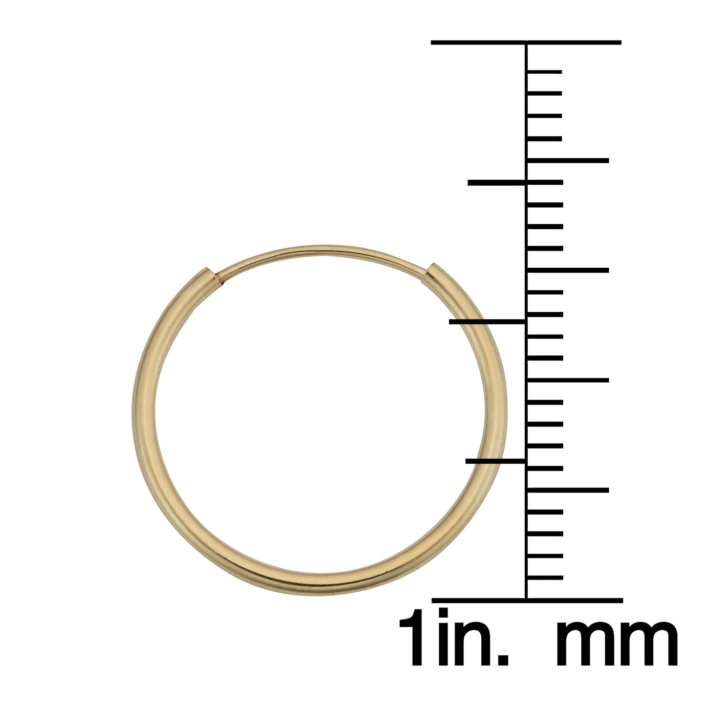 14K Italian Gold Endless Hoop Earrings