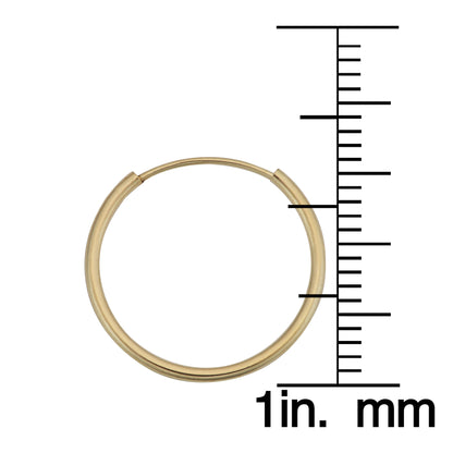 14K Italian Gold Endless Hoop Earrings