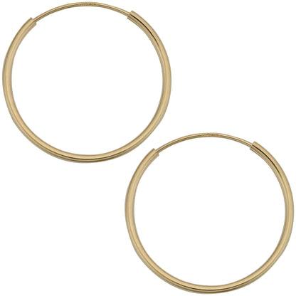 14K Italian Gold Endless Hoop Earrings
