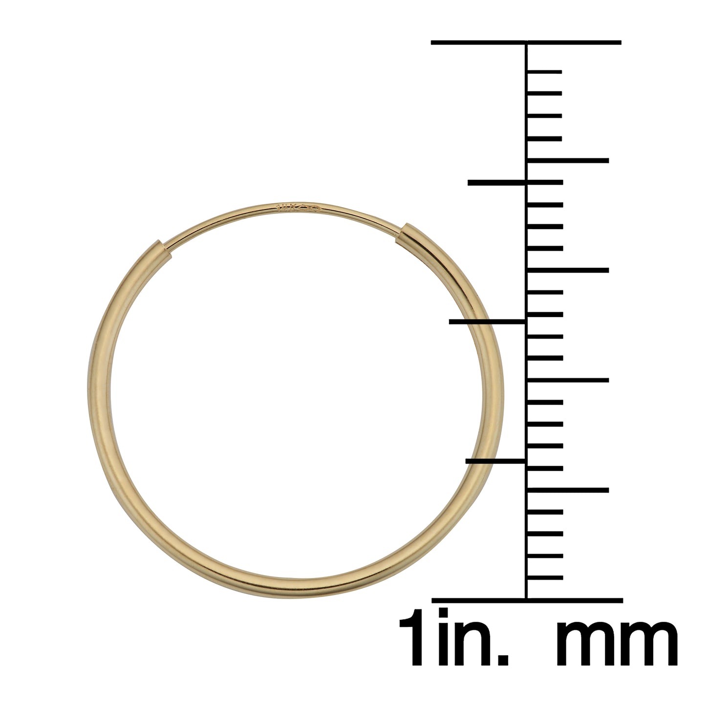 14K Italian Gold Endless Hoop Earrings