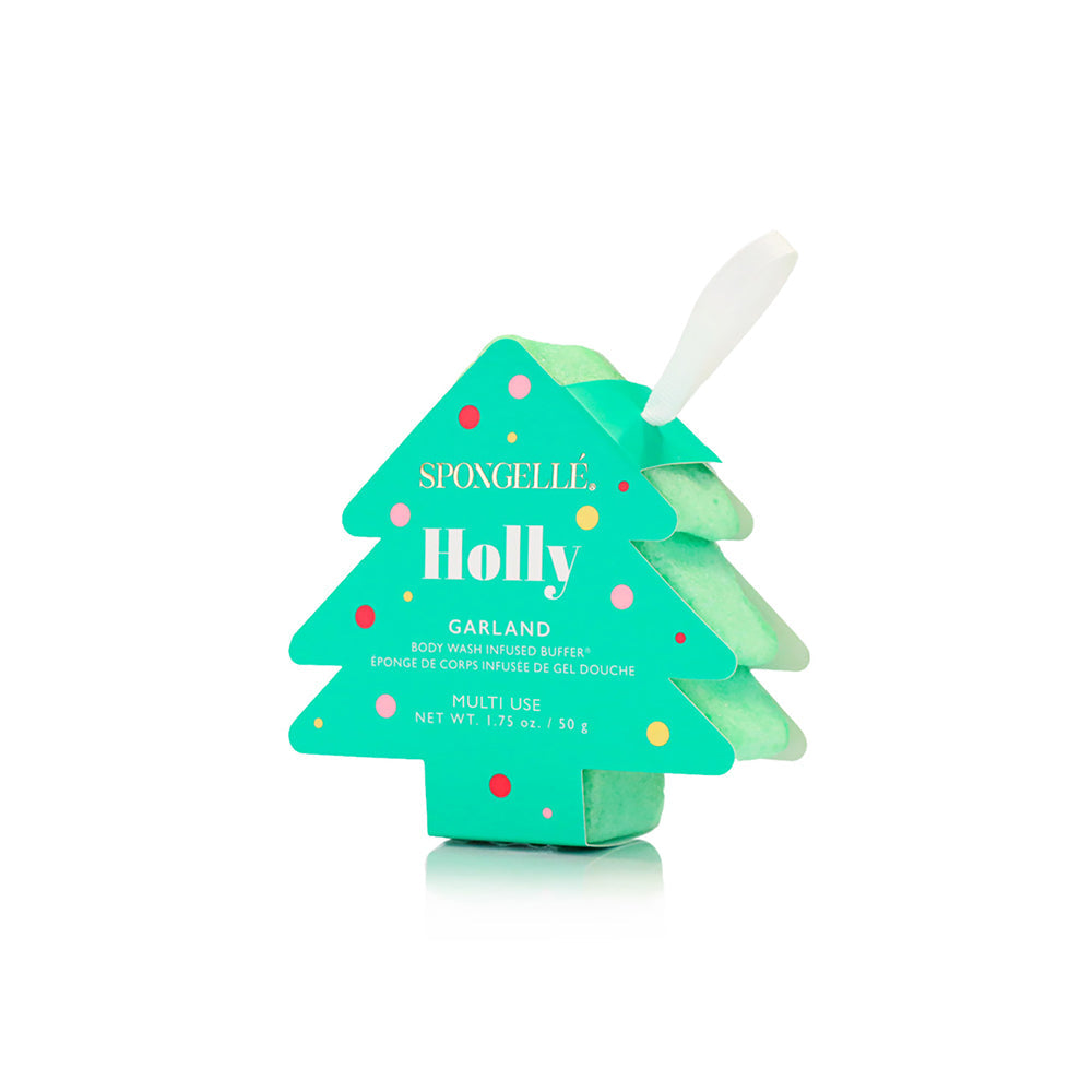 Spongellé Holiday Tree Multi-Use Assorted Body Wash Infused Buffer Pack