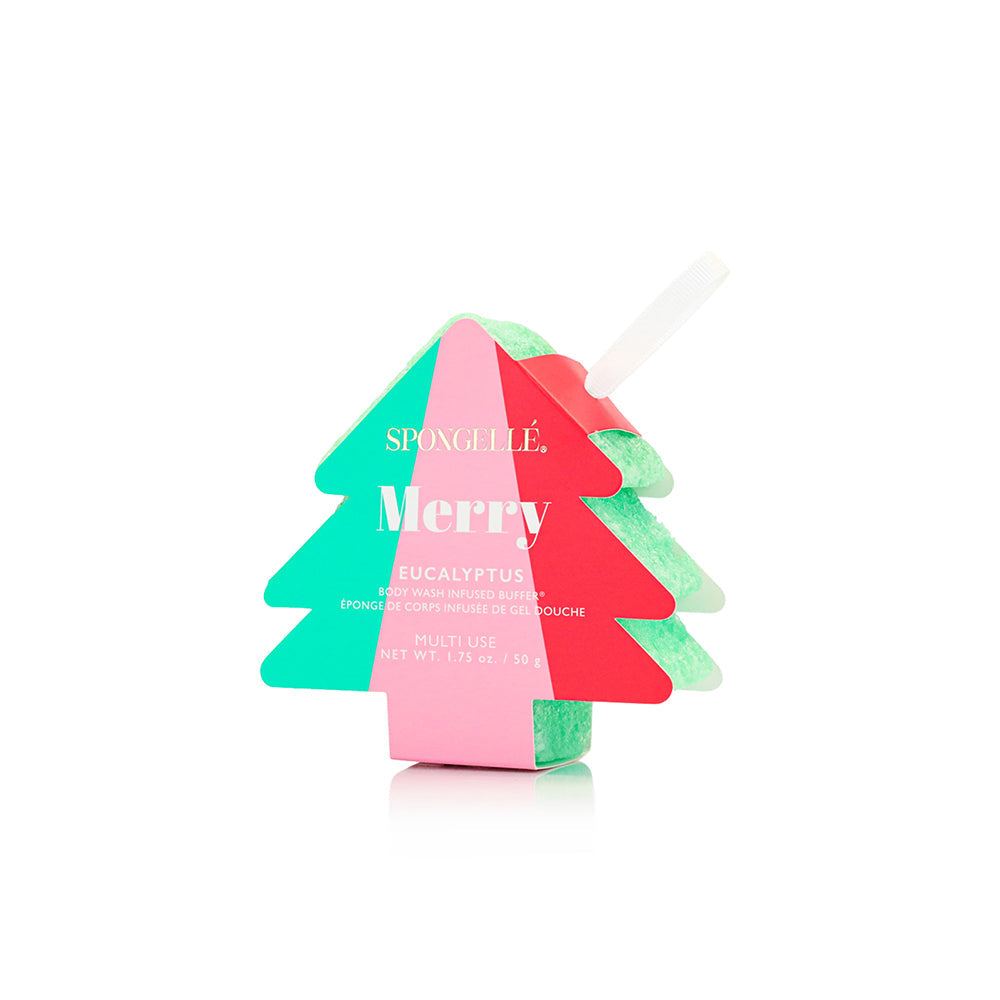 Spongellé Holiday Tree Multi-Use Assorted Body Wash Infused Buffer Pack