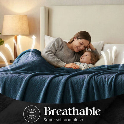 Superior "Holly" Geometric Textured 
Lightweight Fleece Blanket