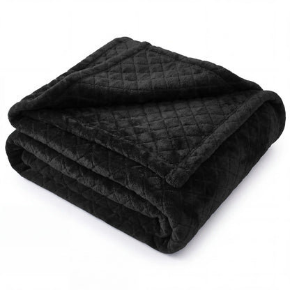 Superior "Holly" Geometric Textured 
Lightweight Fleece Blanket