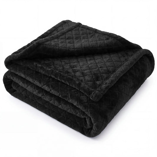 Superior "Holly" Geometric Textured 
Lightweight Fleece Blanket