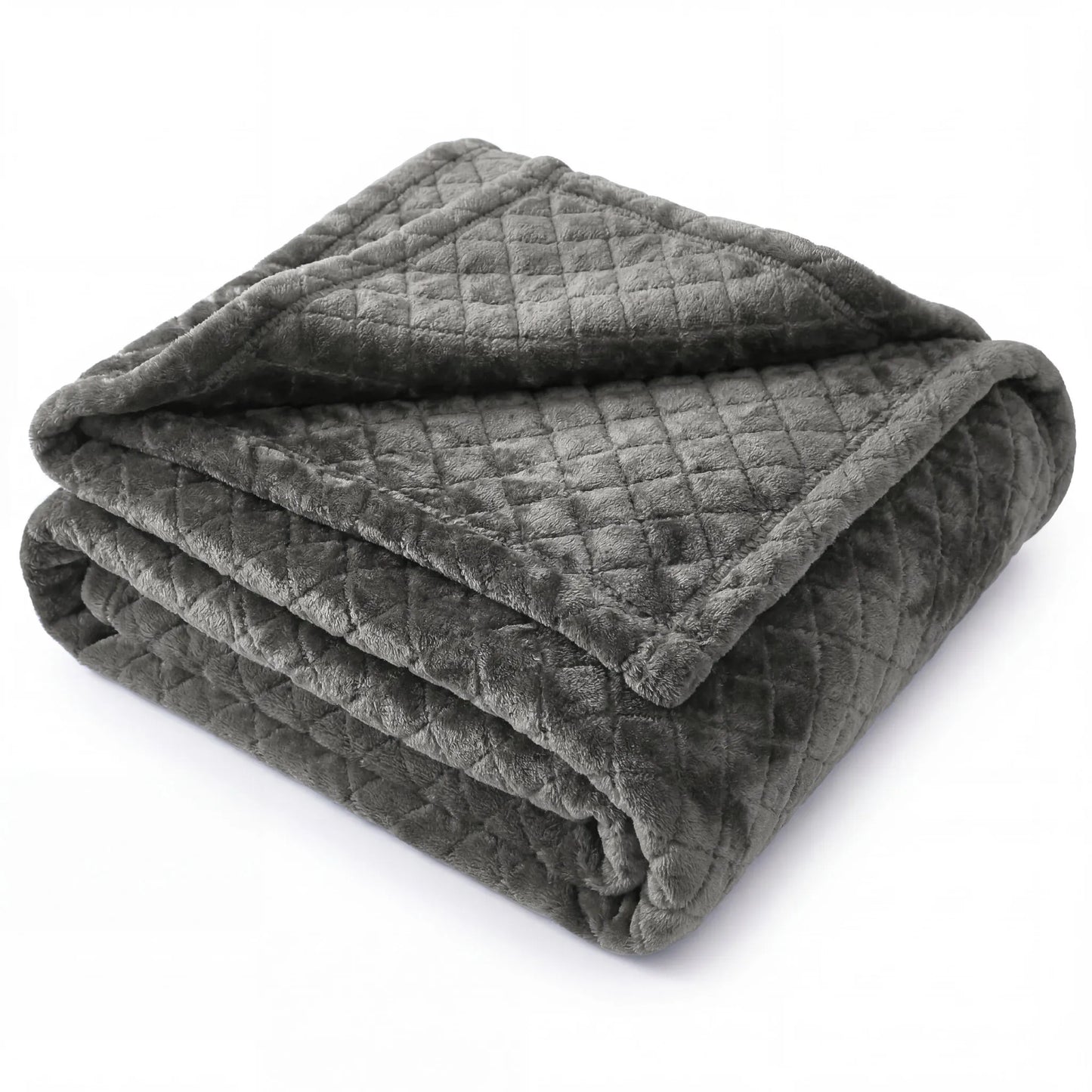 Superior "Holly" Geometric Textured 
Lightweight Fleece Blanket