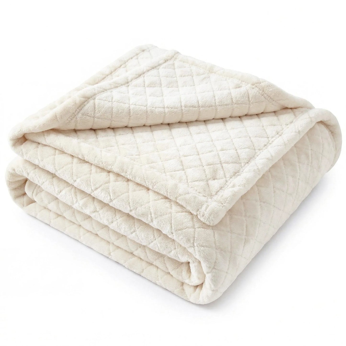 Superior "Holly" Geometric Textured 
Lightweight Fleece Blanket