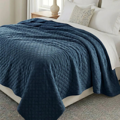 Superior "Holly" Geometric Textured 
Lightweight Fleece Blanket