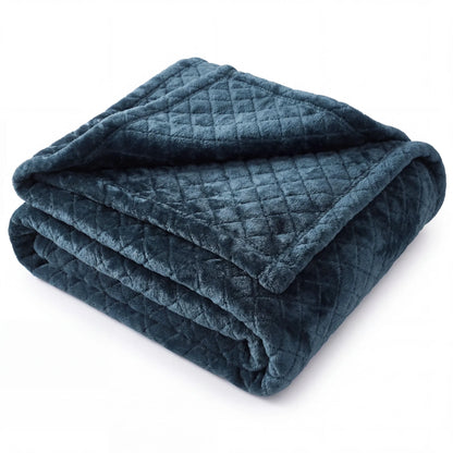 Superior "Holly" Geometric Textured 
Lightweight Fleece Blanket