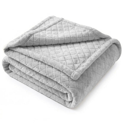 Superior "Holly" Geometric Textured 
Lightweight Fleece Blanket