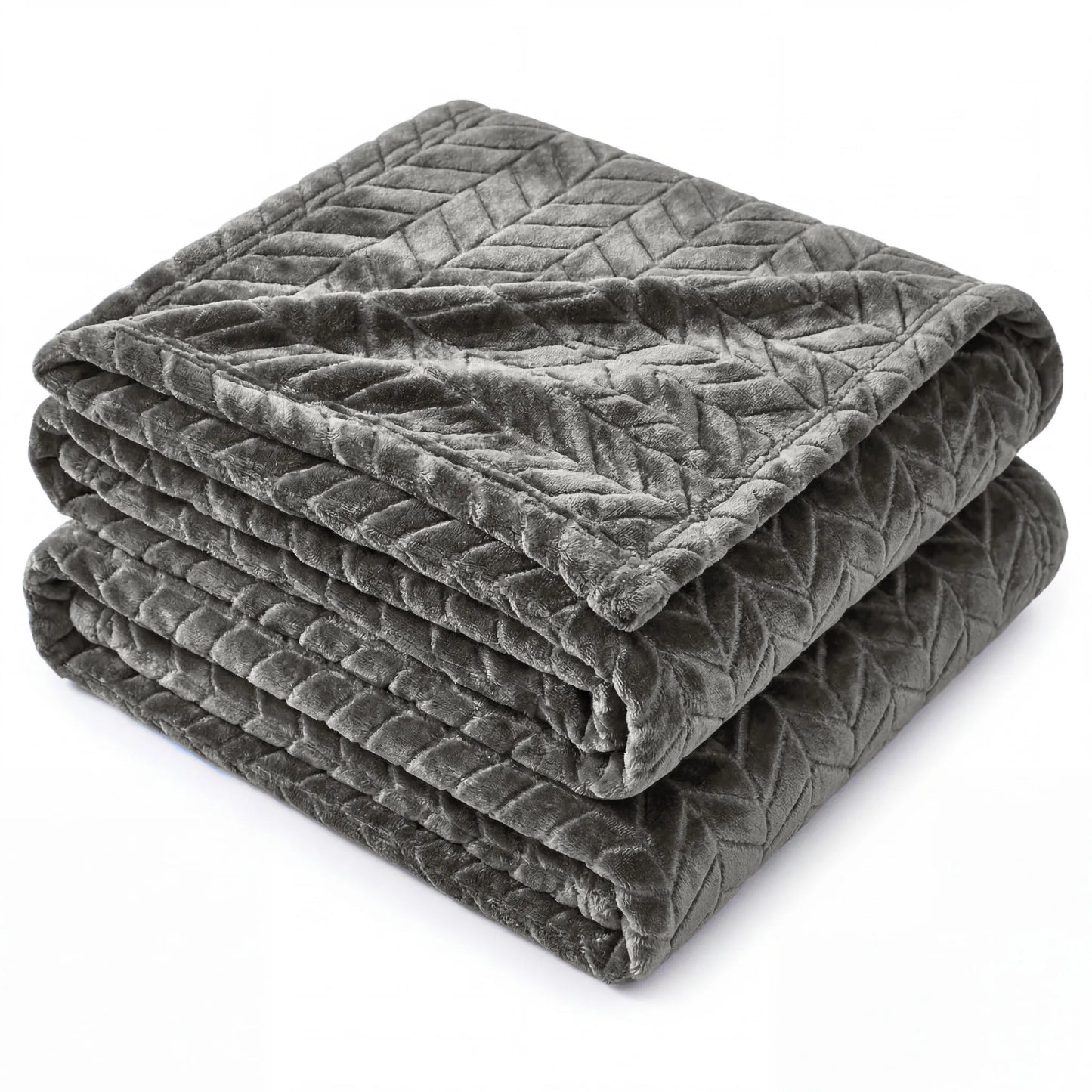 Superior "Hope" Textured Chevron and Herringbone 
Pattern Fleece Blanket
