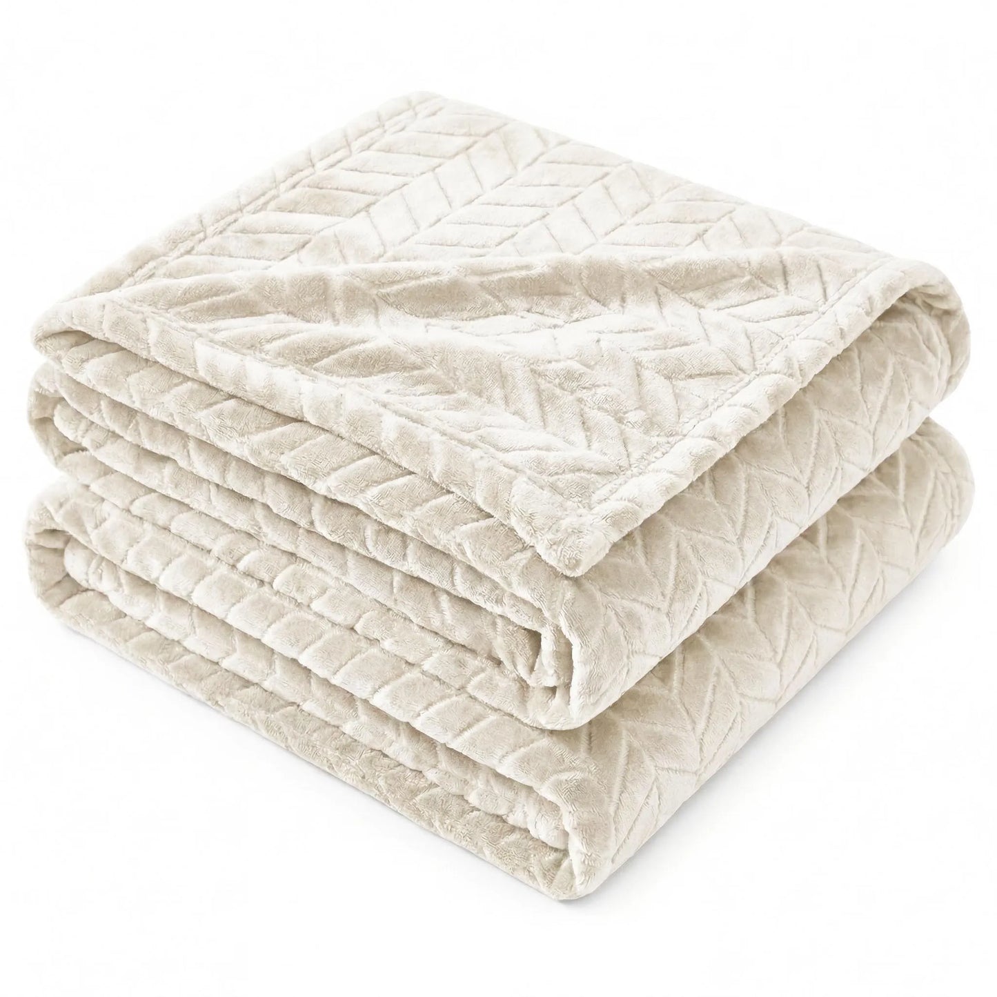 Superior "Hope" Textured Chevron and Herringbone 
Pattern Fleece Blanket
