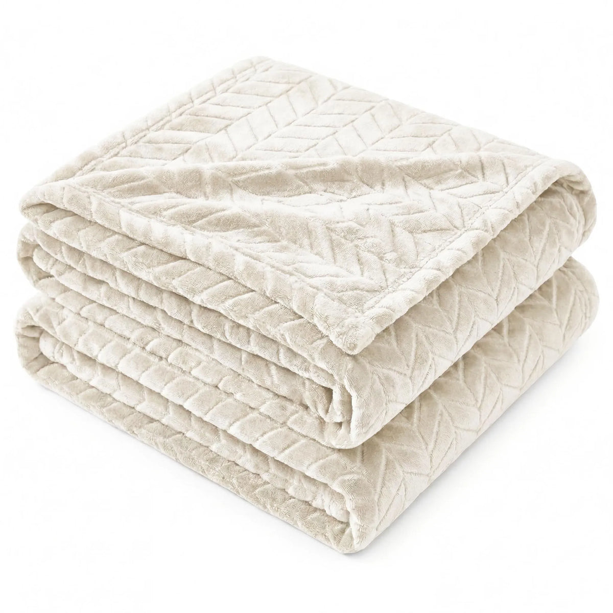 Superior "Hope" Textured Chevron and Herringbone 
Pattern Fleece Blanket