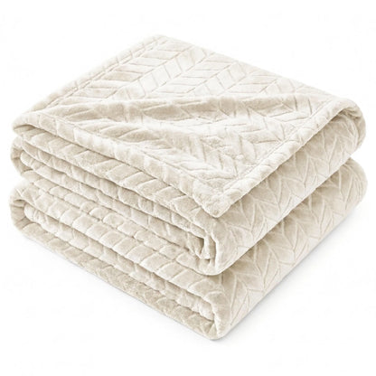 Superior "Hope" Textured Chevron and Herringbone 
Pattern Fleece Blanket