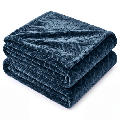 Superior "Hope" Textured Chevron and Herringbone 
Pattern Fleece Blanket
