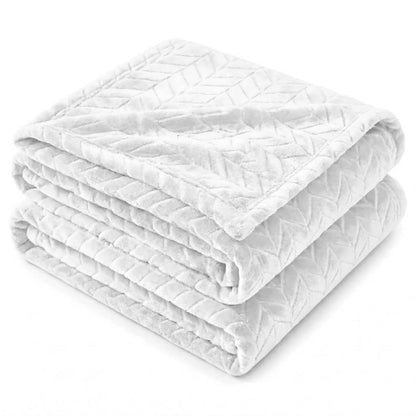 Superior "Hope" Textured Chevron and Herringbone 
Pattern Fleece Blanket
