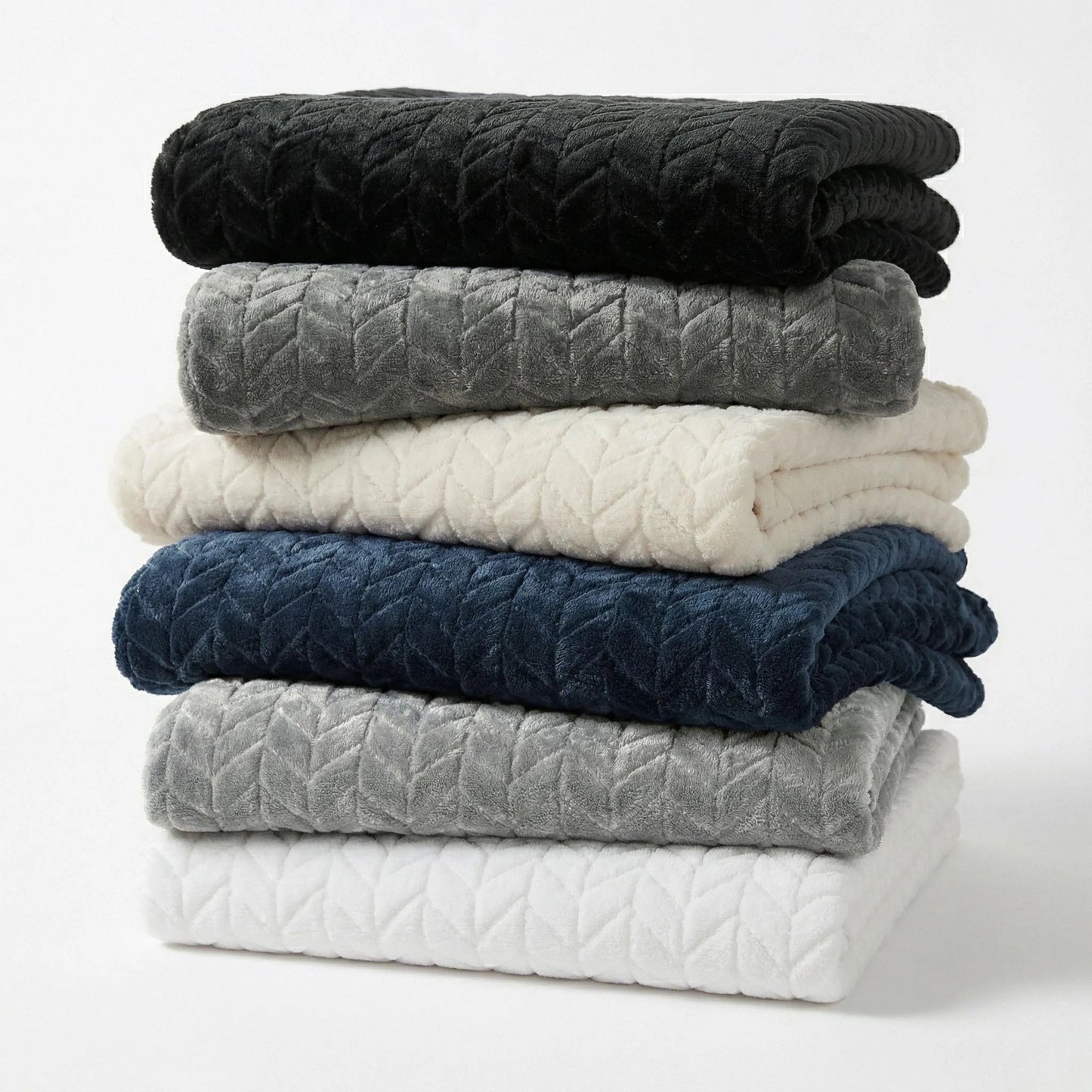Superior "Hope" Textured Chevron and Herringbone 
Pattern Fleece Blanket