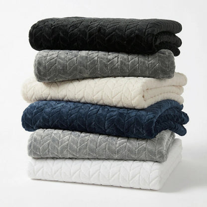 Superior "Hope" Textured Chevron and Herringbone 
Pattern Fleece Blanket