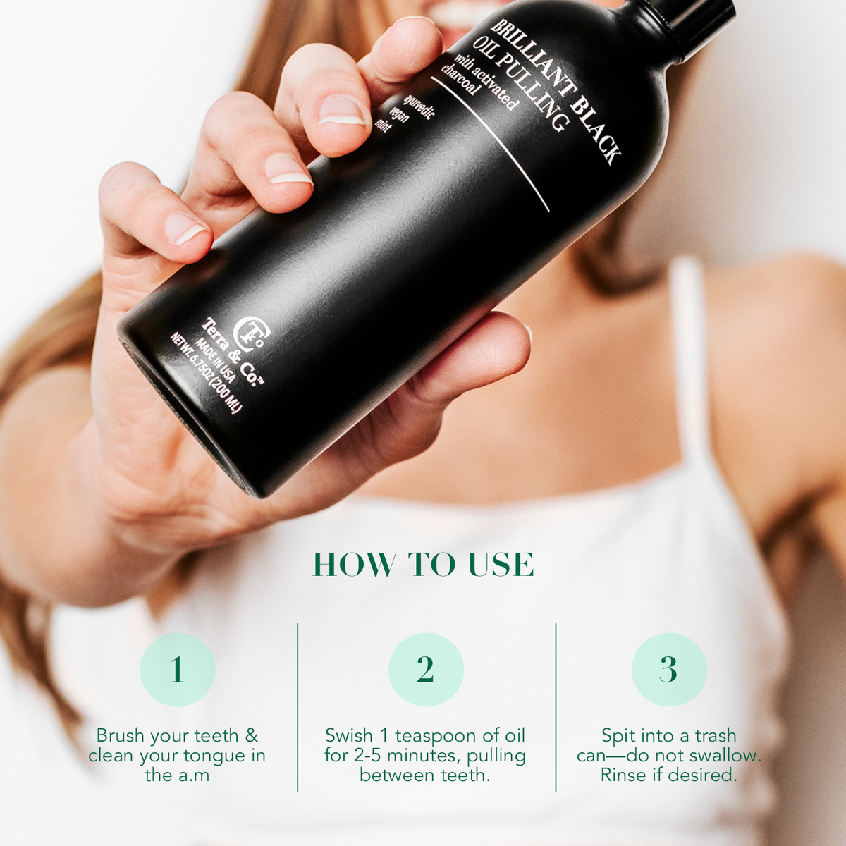 Terra & Co. Brilliant Black® Detox & Gum Health Oil Pulling Mouthwash
