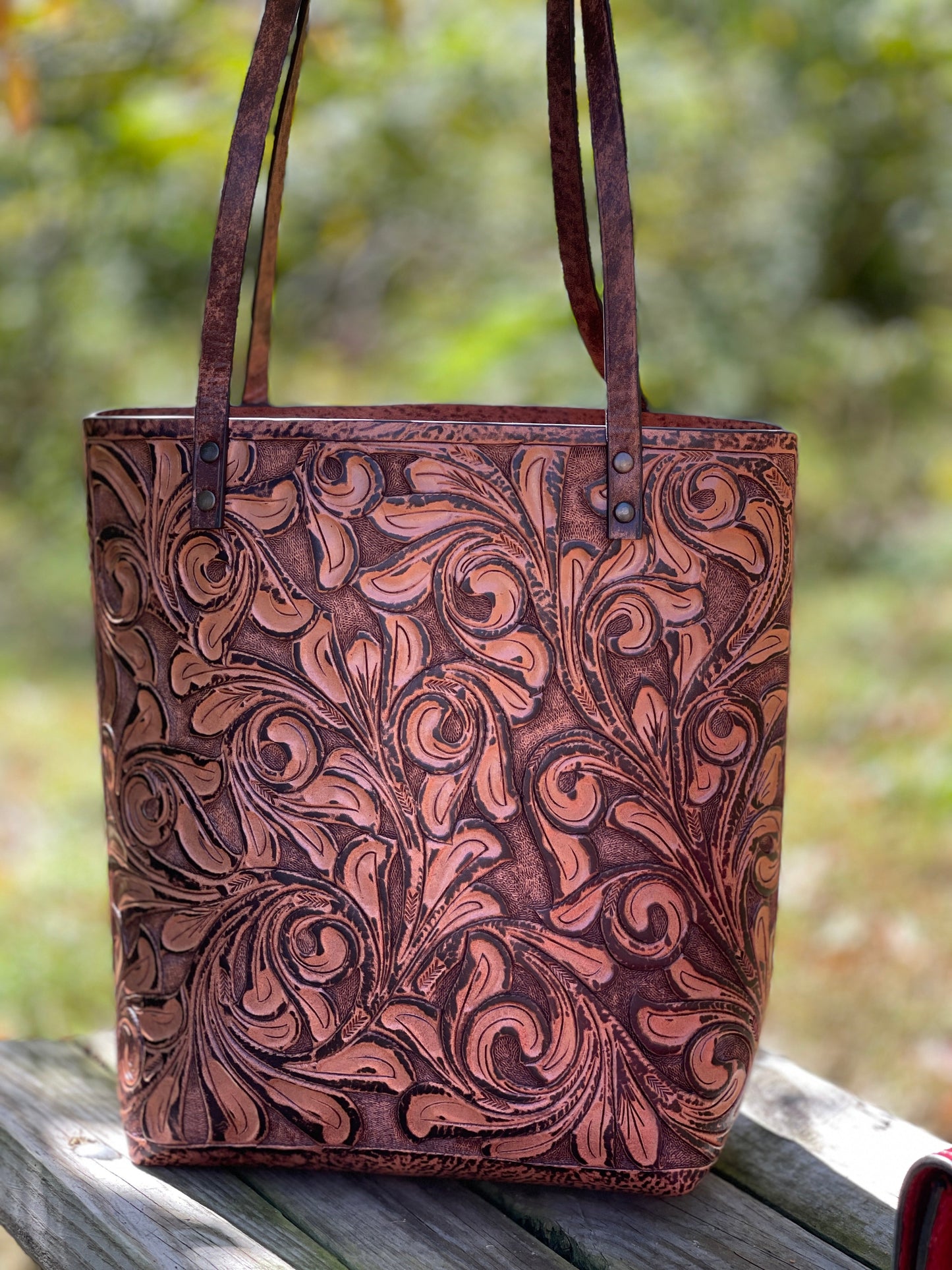 ALLE Handbags Elodia Fine Hand-Tooled Leather Tote Bag