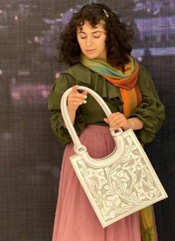 ALLE Handbags Baaly Hand Tooled Leather Hobo Bag