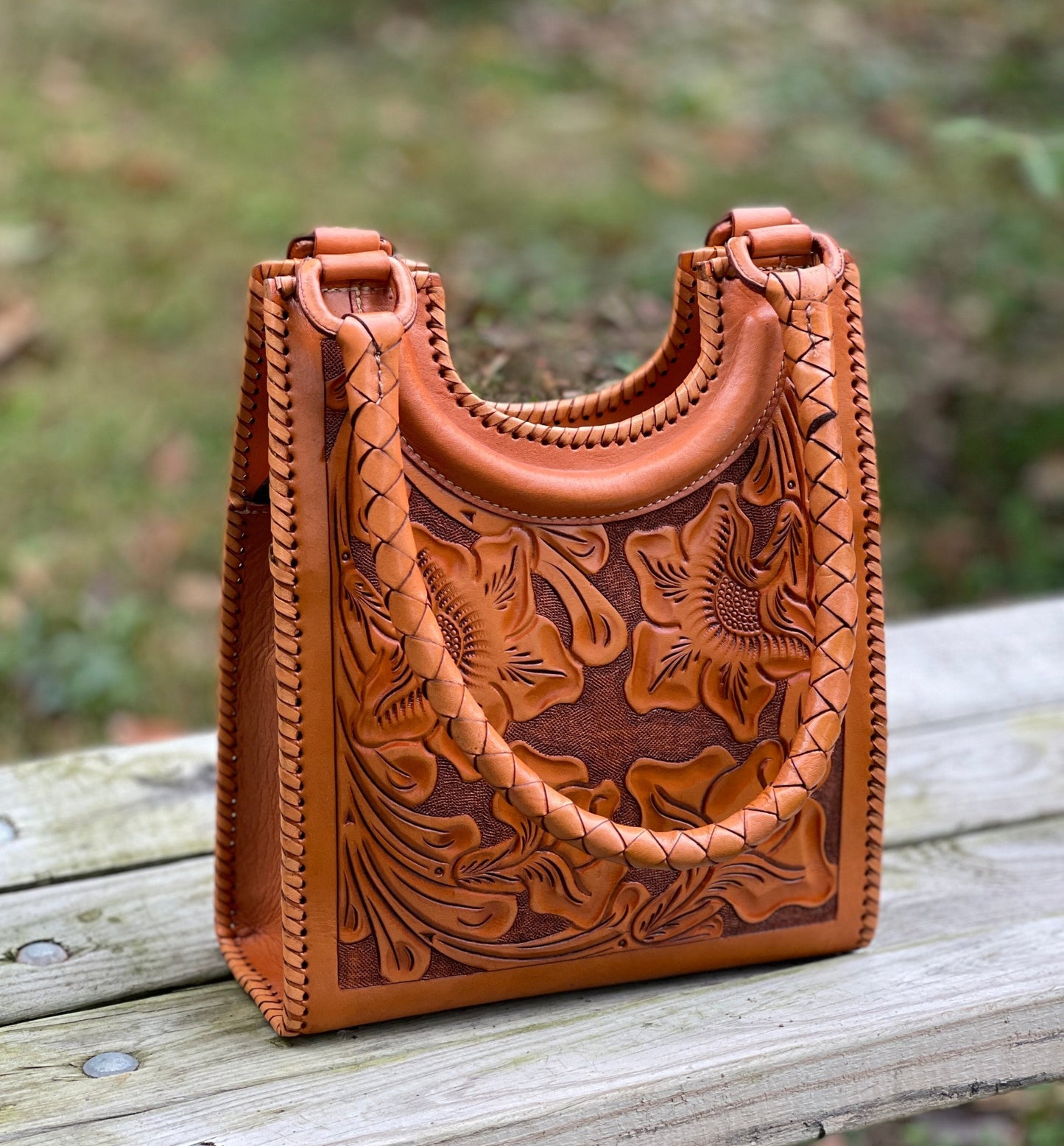 ALLE Handbags Baaly Hand Tooled Leather Hobo Bag