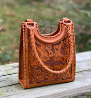 ALLE Handbags Baaly Hand Tooled Leather Hobo Bag