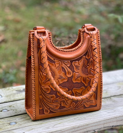 ALLE Handbags Baaly Hand Tooled Leather Hobo Bag