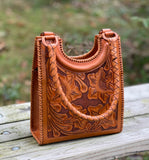 ALLE Handbags Baaly Hand Tooled Leather Hobo Bag