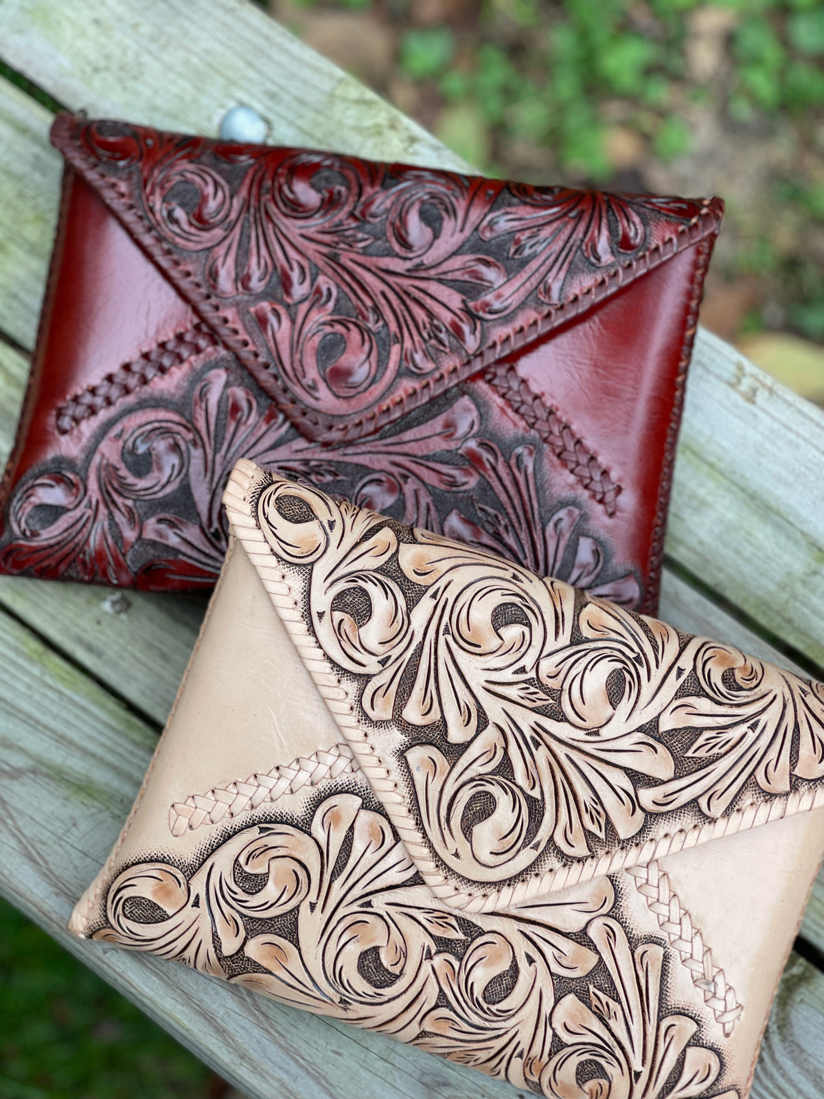 ALLE Handbags Italia Hand-Tooled Leather Crossbody & Clutch Bag