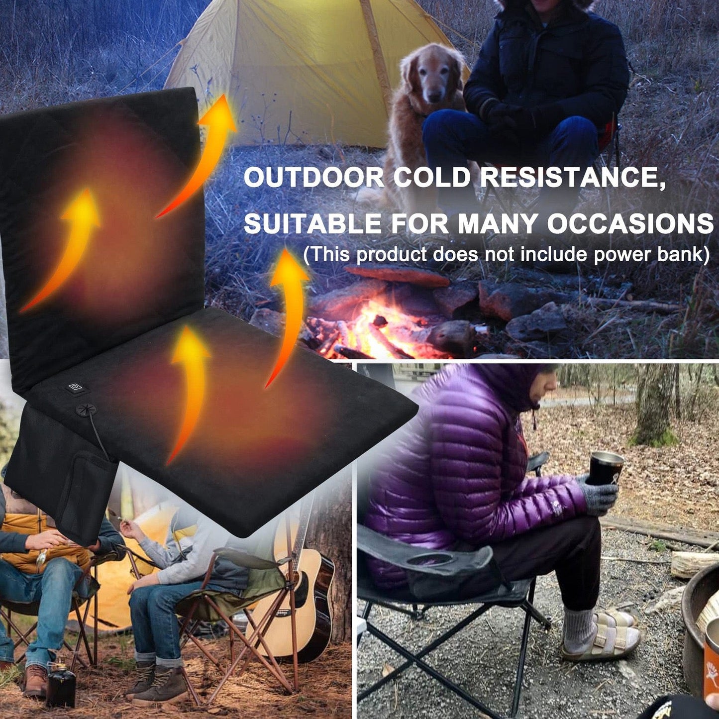 LITEGUEST Heated Outdoor Seat Cushion with Backrest