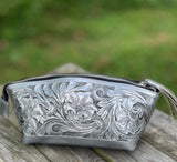 ALLE Handbags Cosmetic Hand-Tooled Leather Bag