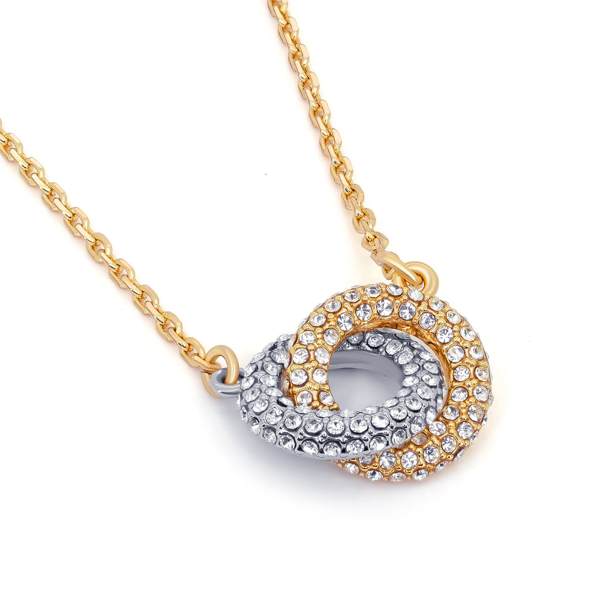 TRYNDI 18K Gold Plated "Infinite Bond" Swarovski Crystal Accented Necklace