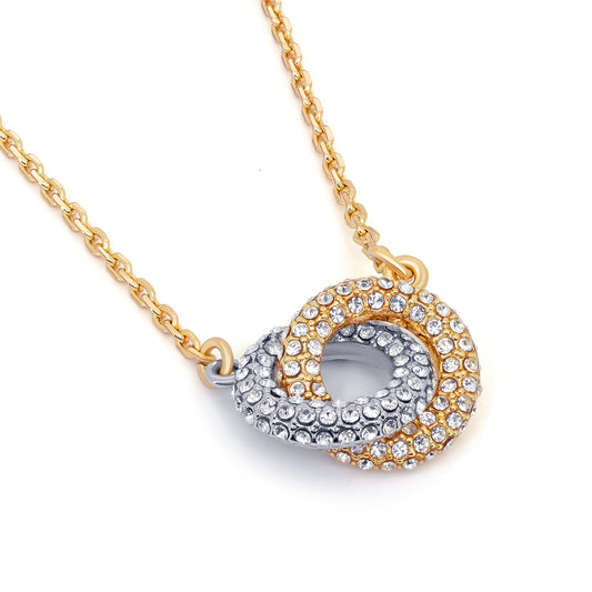 TRYNDI 18K Gold Plated "Infinite Bond" Swarovski Crystal Accented Necklace